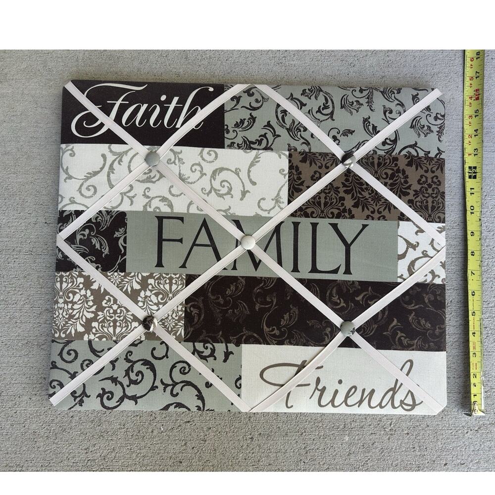 Faith Family Friends Memory Board Fabric Wall-Mounted Photo Board